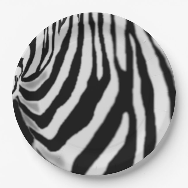 Zebra Paper Tellers Zebras Striped Pappteller (Vorderseite)
