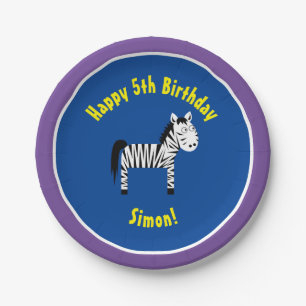 Zebra-Papierteller Tier Geburtstagsfeier Pappteller