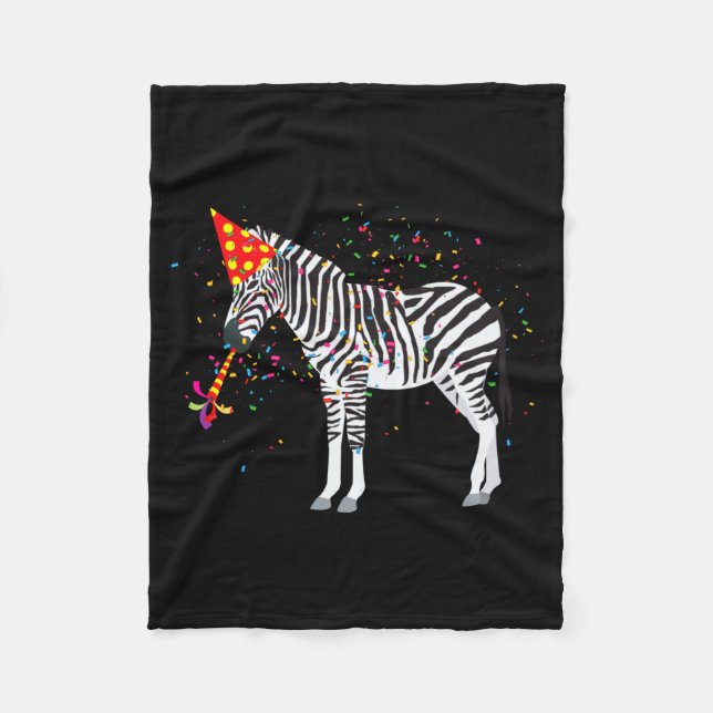 Zebra Partying Animals Having A Party  Fleecedecke (Vorderseite)