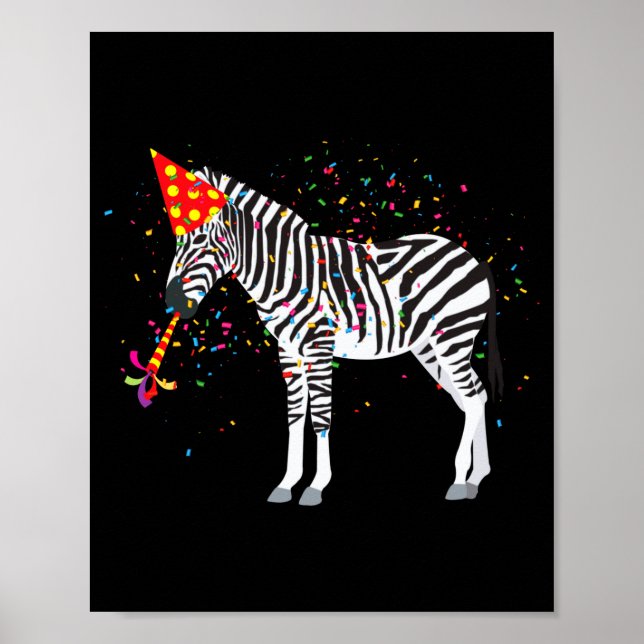 Zebra Partying Animals Having A Party  Poster (Vorne)
