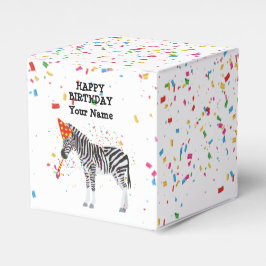 Zebra Partying - Tiere bei der Geburtstagsparty Geschenkschachtel