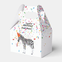 Zebra Partying - Tiere bei der Geburtstagsparty Geschenkschachtel
