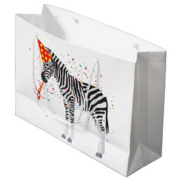 Zebra Partying - Tiere bei der Geburtstagsparty Große Geschenktüte