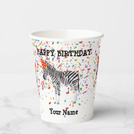 Zebra Partying - Tiere bei der Geburtstagsparty Pappbecher