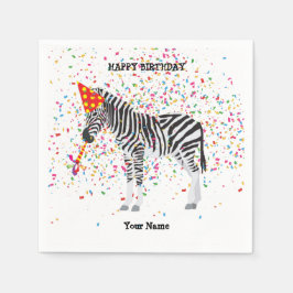Zebra Partying - Tiere bei der Geburtstagsparty Serviette