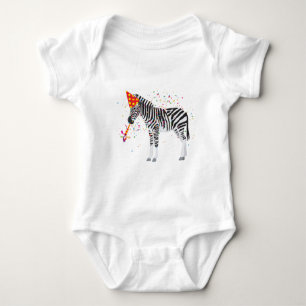 Zebra Partying - Tiere mit Party Baby Strampler