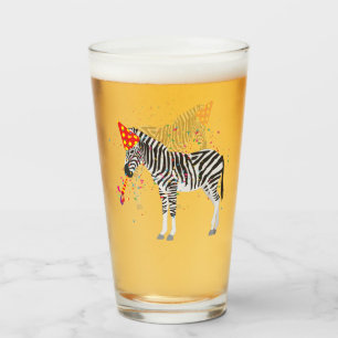 Zebra Partying - Tiere mit Party Glas
