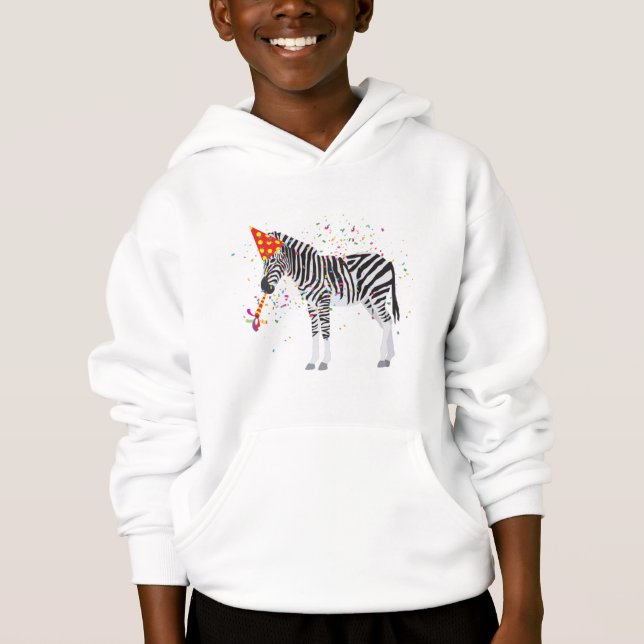 Zebra Partying - Tiere mit Party Hoodie (Vorderseite)