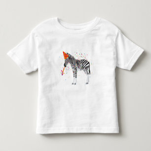 Zebra Partying - Tiere mit Party Kleinkind T-shirt
