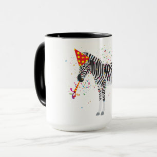 Zebra Partying - Tiere mit Party Tasse
