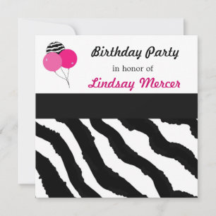 Zebra Pattern Einladung zum Geburtstag