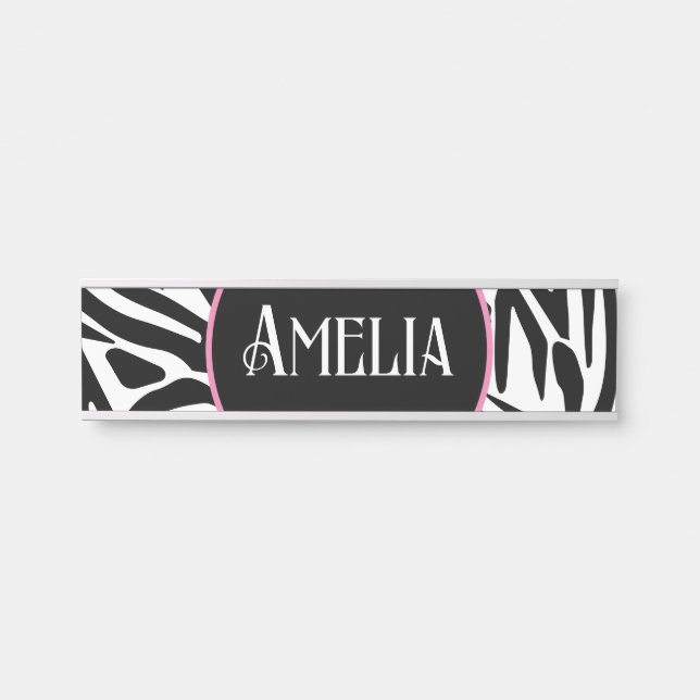 Zebra Pattern Türschild (Vorderseite )