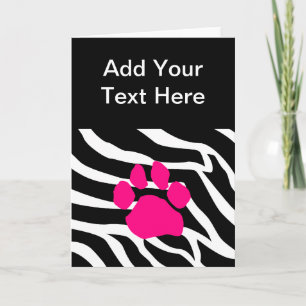 Zebra Paw Print Karte