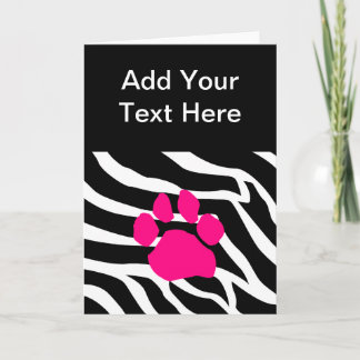 Zebra Paw Print Karte