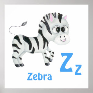 Zebra personalisieren ABC: Letter Z - Fügen Sie Ih Poster