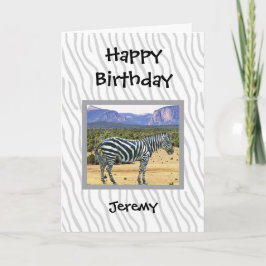 Zebra photo birthday card for a child karte