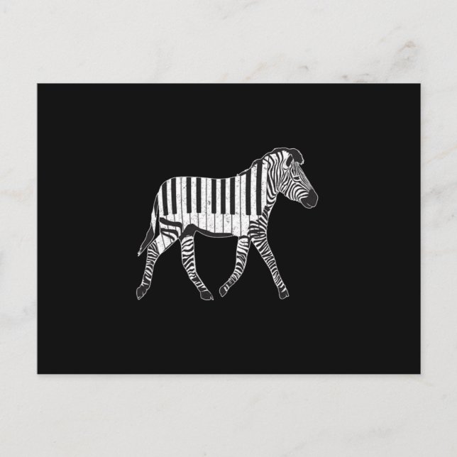 Zebra Piano Keyboards Piano Player Pianist Musicia Postkarte (Vorderseite)