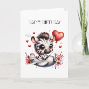 Zebra Pilot Geburtstag Karte
