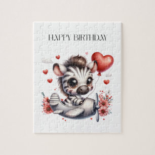 Zebra Pilot Geburtstag Puzzle