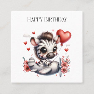 Zebra Pilot Geburtstag Quadratische Visitenkarte