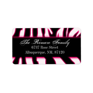 Zebra-Pink Adressaufkleber