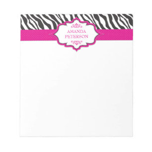 Zebra Pink Ribbon Notepad Notizblock