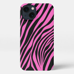 Zebra Pink Skin Modern Girly Animal Print Wild iPhone 13 Hülle
