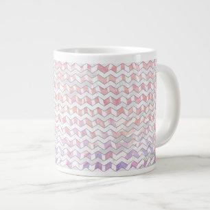 Zebra Pink und Weiß Zickzack Jumbo-Tasse