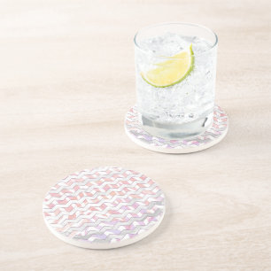 Zebra Pink und Weiß Zickzack Untersetzer