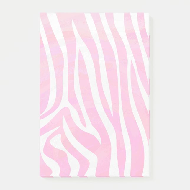 Zebra-Pink-und weißerdruck Post-it Klebezettel (Vorderseite)