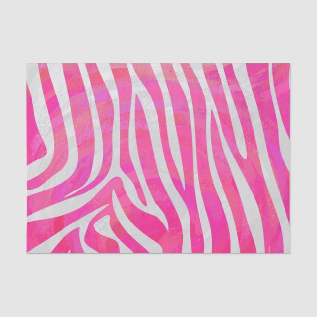 Zebra-Pink-und weißerdruck Seidenpapier (Vorderseite)