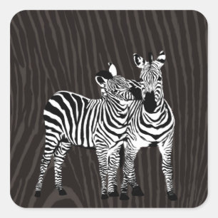Zebra Play Quadratischer Aufkleber