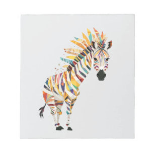 Zebra Playful Adorable Fun Tier farbenfroh Joyful Notizblock