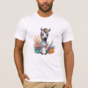 Zebra Playful Adorable Fun Tier farbenfroh Joyful T-Shirt