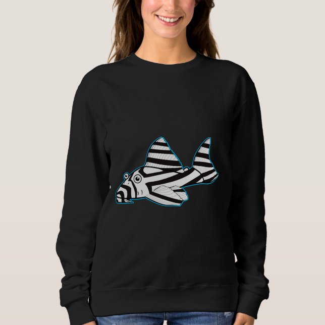 Zebra Pleco Fish Sweatshirt (Vorderseite)