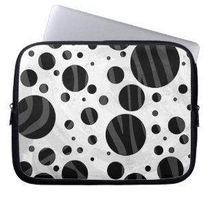 Zebra Polka Dot Black and Gray Print Laptopschutzhülle