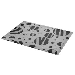 Zebra Polka Dot Black und Light Gray Schneidebrett