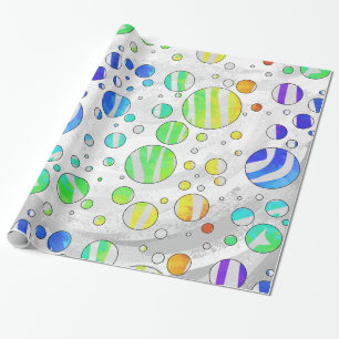 Zebra Polka Dot Rainbow und White Print Geschenkpapier