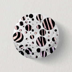 Zebra Polka Dots Button
