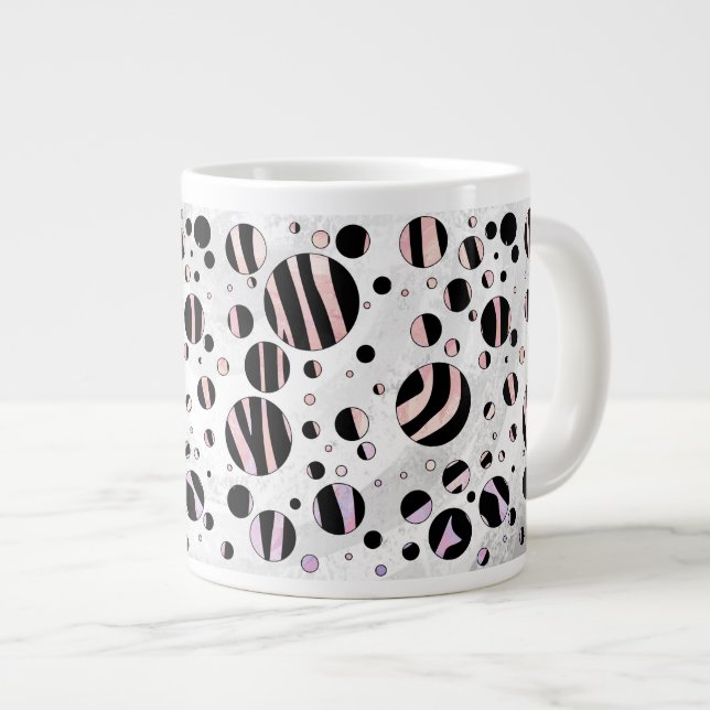 Zebra Polka Dots Jumbo-Tasse (Vorderseite Rechts)