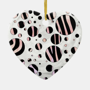 Zebra Polka Dots Keramik Ornament