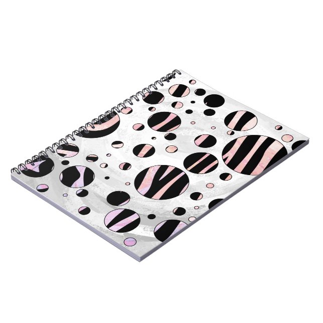 Zebra Polka Dots Notizblock (Linke Seite)