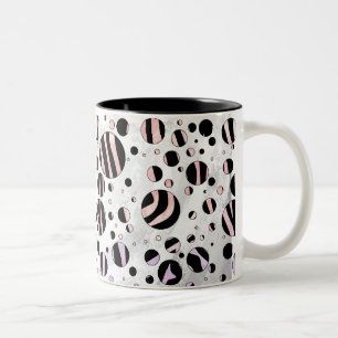 Zebra Polka Dots Zweifarbige Tasse