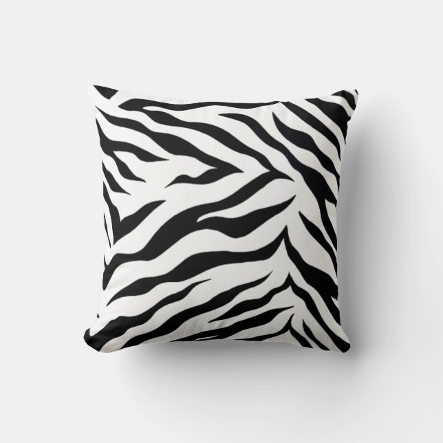 Zebra-Polyester-Wurfs-Kissen (16" x 16) " Kissen (Vorderseite)