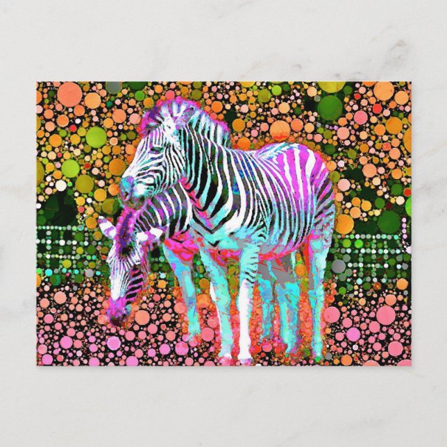Zebra Pop Art Postcard Postkarte (Vorderseite)