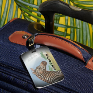 Zebra Portrait, Amboseli: Der Geist der Savanna Gepäckanhänger