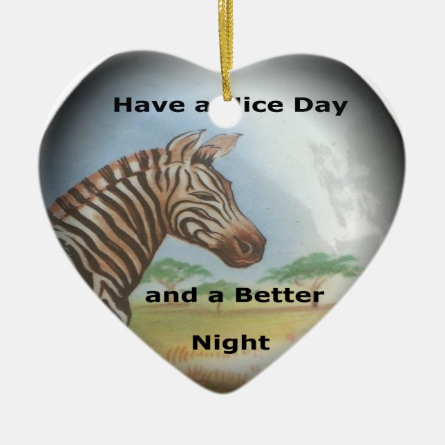 Zebra Portrait, Amboseli: Der Geist der Savanna Keramik Ornament (Vorne)