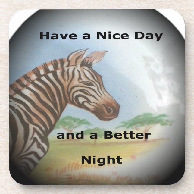 Zebra Portrait, Amboseli: Der Geist der Savanna Untersetzer (Vorderseite)