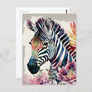 Zebra Portrait Frische Pasta machen Postkarte