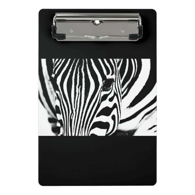 Zebra-Portrait schwarz-weiß Mini Klemmbrett (Vorderseite)